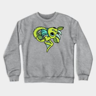 Cute Green and Blue Dice Goblin Dragon Baby Crewneck Sweatshirt